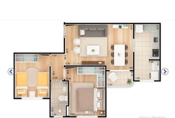 Foto 2: Apartamento com 2 dormitórios à venda, 54 m² por R$ 250.000,00 - Condomínio Residencial Arboreto - Tremembé/SP